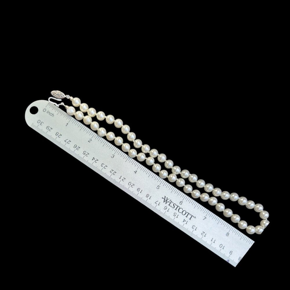 Vintage Bridal Jewelry Knotted Pearl Necklace Mother of the Bride Wedding Jewels - Picture 6 of 7